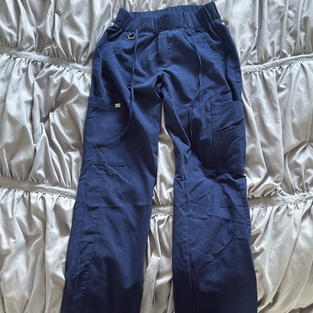 Greys anatomy navy blue cargo scrub pants XXS petite
